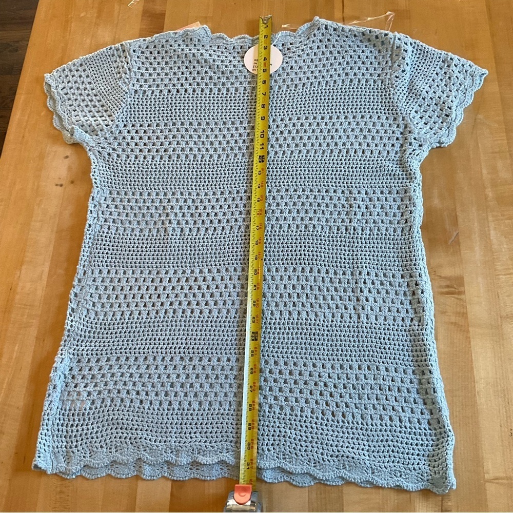 ANRABESS Crochet Swim Cover-Up Dress Blue Size L NWT - Picture 15 of 16